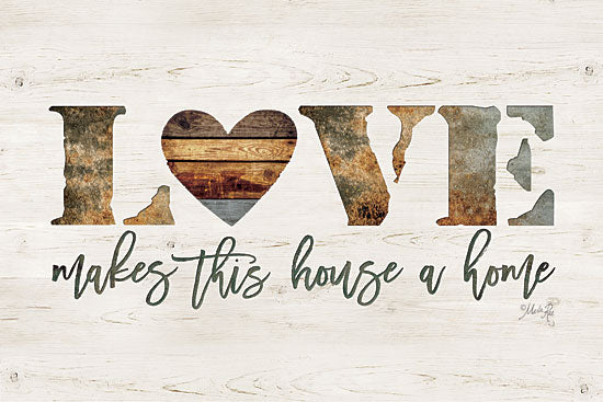 Marla Rae MAZ5361 - Love Makes This House a Home - 18x12 Love, House a Home, Wood Inlay, Calligraphy, Home, Heart from Penny Lane