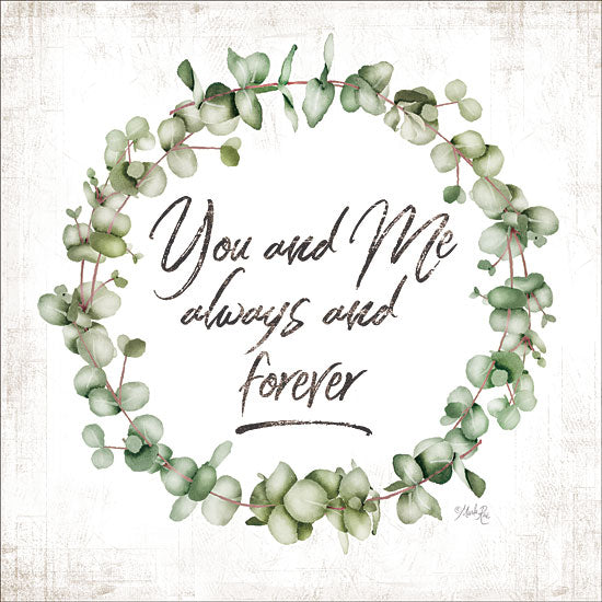 Marla Rae MAZ5517 - MAZ5517 - You and Me - 12x12 You and Me, Greenery, Wreath, Calligraphy, Marriage, Wedding, Couples from Penny Lane