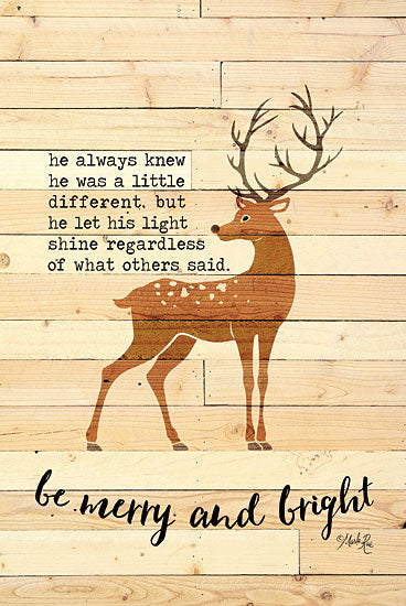 Marla Rae MAZ5553 - MAZ5553 - Be Merry and Bright Deer - 12x18 Holidays, Merry and Bright, Reindeer, Motivational, Signs from Penny Lane