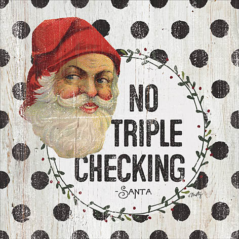 Misty Michelle MMD274 - Santa - No Triple Checking - Santa Claus, Polka Dots, Holiday, Nostalgia from Penny Lane Publishing