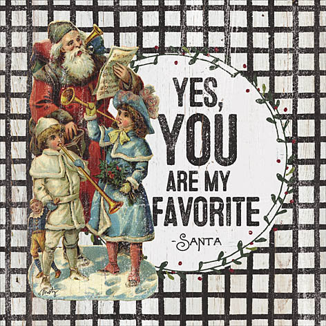 Misty Michelle MMD276 - Santa - Yes You are My Favorite - Santa Claus, Checkerboard, Children, Nostalgia from Penny Lane Publishing