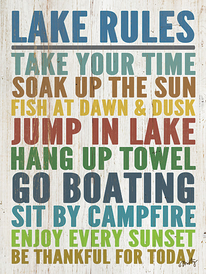 Misty Michelle MMD374 - MMD374 - Lake Rules - 12x16 Signs, Lakehouse, Leisure, Inspirational from Penny Lane