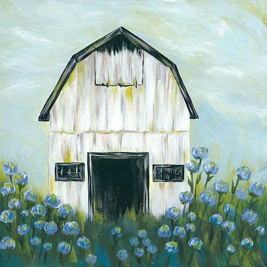 Michele Norman MN116 - Blue Flowers - 12x12 Abstract, Blue Flowers, Flowers, Barn from Penny Lane