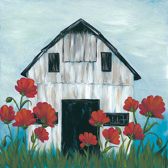 Michele Norman MN117 - Poppies - 12x12 Abstract, Red Flowers, Flowers, Barn, Poppies from Penny Lane