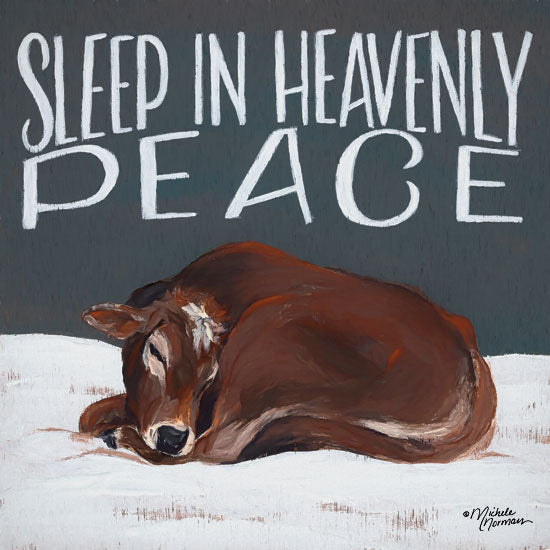 Michele Norman MN157 - Sleep in Heavenly Peace - 12x12 Sleep in Heavenly Peace, Cow, Farm, Winter, Snow from Penny Lane