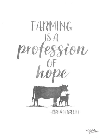 Michele Norman MN182 - MN182 - Profession of Hope - 12x16 Farming, Profession of Hope, Quote, Brian Britt, Cows, Black & White from Penny Lane