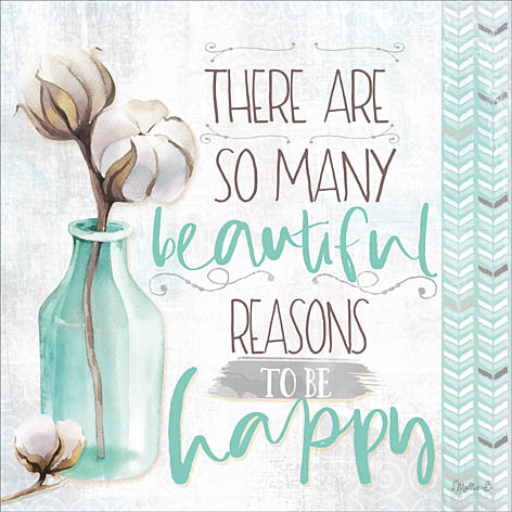 Mollie B. MOL1761 - Be Happy - Cotton, Jar, Tiffany Blue, Beautiful, Happy from Penny Lane Publishing