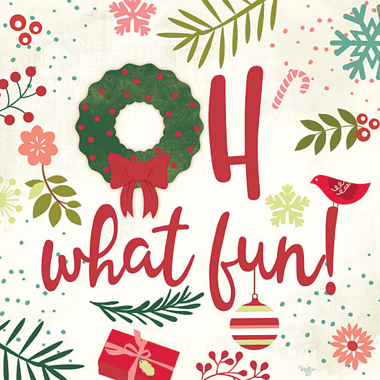Mollie B. MOL1939 - Oh What Fun! - 12x12 Holidays, Whimsical, Greenery, Wreath, Presents, What Fun from Penny Lane