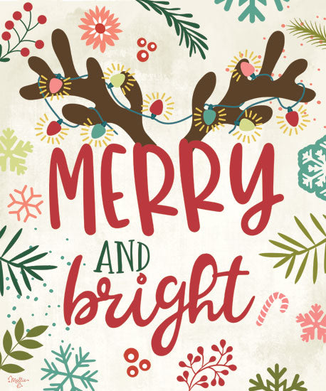Mollie B. MOL2022 - MOL2022 - Merry and Bright - 12x16 Merry and Bright, Christmas, Signs, Reindeer, Rudolph from Penny Lane