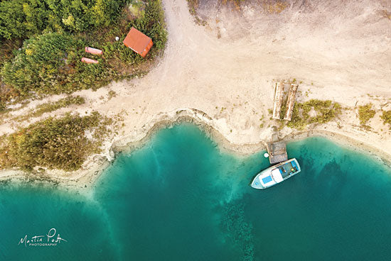 Martin Podt MPP449 - The Boat - 18x12 Aerial, Coast, Boat, Dock, Beach from Penny Lane