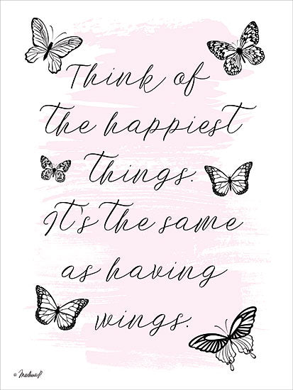 Martina Pavlova PAV135 - Having Wings - 12x16 Butterflies, Happy, Motivational, Signs from Penny Lane