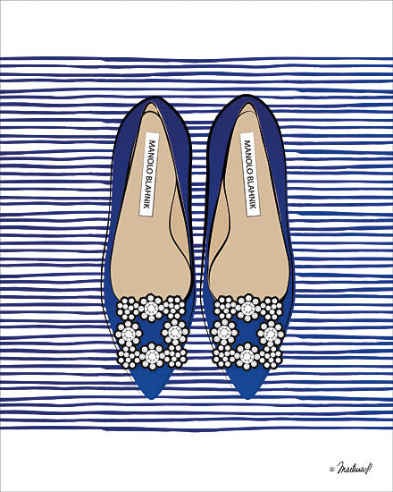 Martina Pavlova PAV187 - PAV187 - Blue Manolos - 12x16 Abstract, Fashion, Shoes from Penny Lane