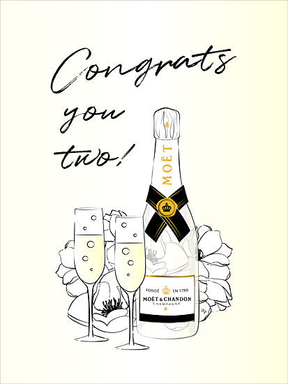 Martina Pavlova PAV210 - PAV210 - Wedding Congratulations - 12x16 Congratulations, Wedding, Wedding Icons, Flowers, Champagne from Penny Lane