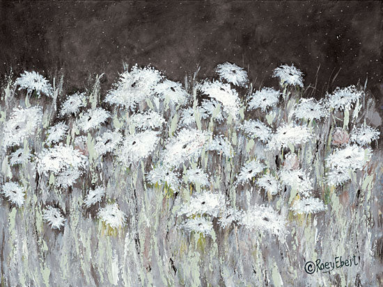 Roey Ebert REAR246 - Field of Flowers on a Starry Night - 16x12 Abstract, Flowers, Wildflowers, White Flowers, Stars, Night from Penny Lane