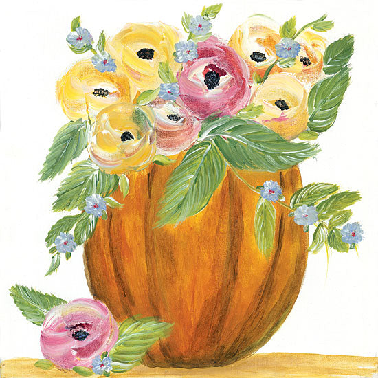 Roey Ebert REAR268 - Pumpkin Full of Roses - 12x12 Pumpkin, Roses, Autumn, Blooms from Penny Lane