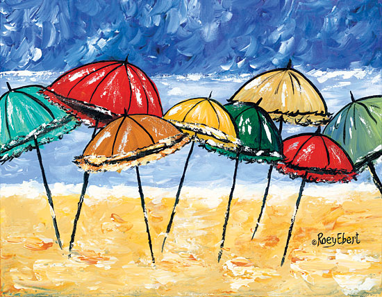 Roey Ebert REAR281 - REAR281 - Beach Party - 16x12 Beach, Tropical, Umbrellas, Abstract, Coast, Coastal from Penny Lane