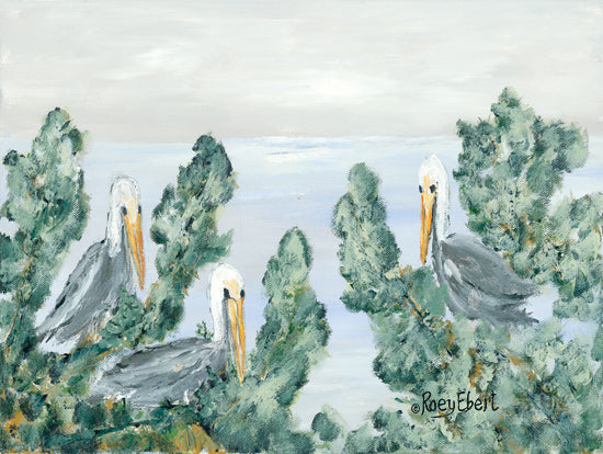 Roey Ebert REAR283 - REAR283 - The Pelican Perch - 16x12 Abstract, Coastal, Pelicans, Tropical from Penny Lane