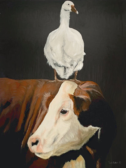 Suzy Redmond RED117 - RED117 - Two's Company - 12x16 Cow, Goose, Farm from Penny Lane