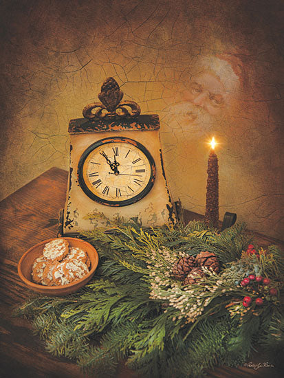 Robin-Lee Vieira RLV149 - Christmas Eve - Holiday, Clock Greenery, Pinecones, Still Life from Penny Lane Publishing