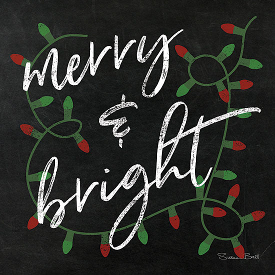 Susan Ball SB581 - Merry & Bright Chalkboard Merry, Bright, Christmas Lights, Chalkboard, Holiday from Penny Lane