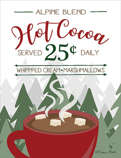 Susan Ball SB592 - Hot Cocoa Served Daily    Hot Cocoa, Mug, Alpine, Trees from Penny Lane