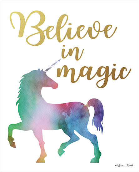 Susan Ball SB609A - SB609A - Believe in Magic - 12x16 Unicorn, Signs, Calligraphy, Fantasy, Magic,  from Penny Lane