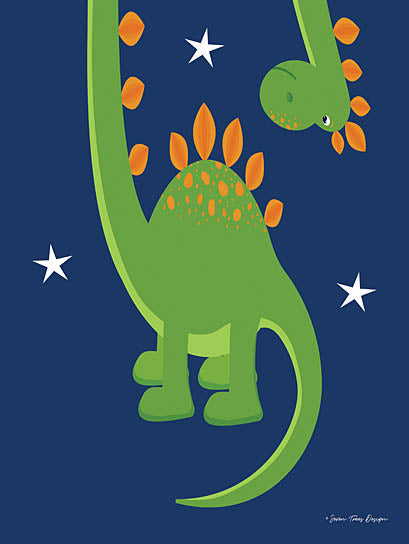 Seven Trees Design ST247 - Dino on Navy I - Dinosaur, Baby, Stars from Penny Lane Publishing