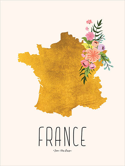 Seven Trees Design ST505 - Gold France - 12x16 France, Country, Flowers from Penny Lane