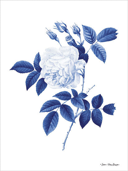 Seven Trees Designs ST552 - Blue Botanical II - 12x16 Flowers, Blue & White, Botanical from Penny Lane