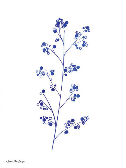 Seven Trees Designs ST553 - Blue Plant I - 12x16 Flowers, Blue & White, Botanical from Penny Lane